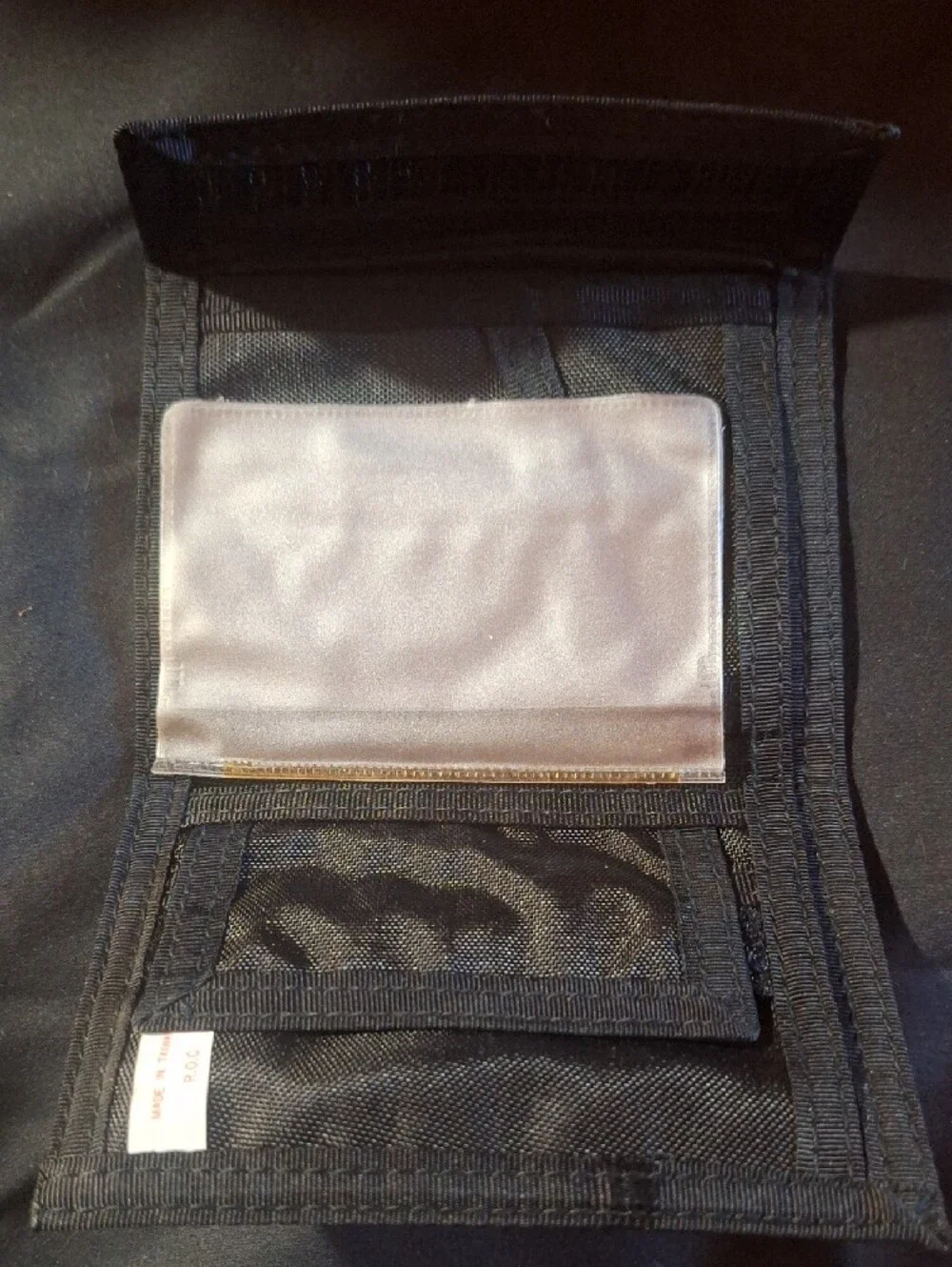 Harley-Davidson Black Trifold Velcro Wallet with Orange Shield and Blue Logo